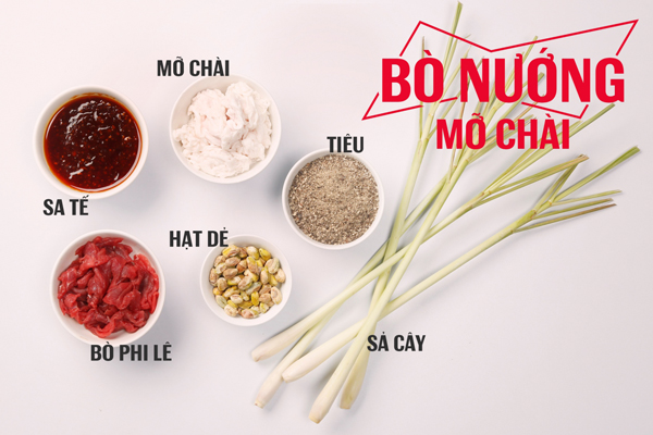 Bò Nướng Mỡ Chài                                                                                                                                      