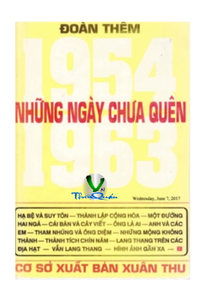 NHỮNG NGÀY CHƯA QUÊN (1954-1963)