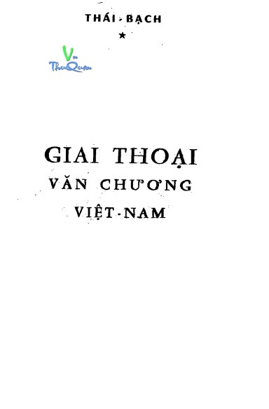 GIAI THOẠI VĂN CHƯƠNG VIỆT NAM
