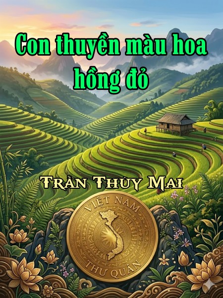 Con thuyền màu hoa hồng đỏ